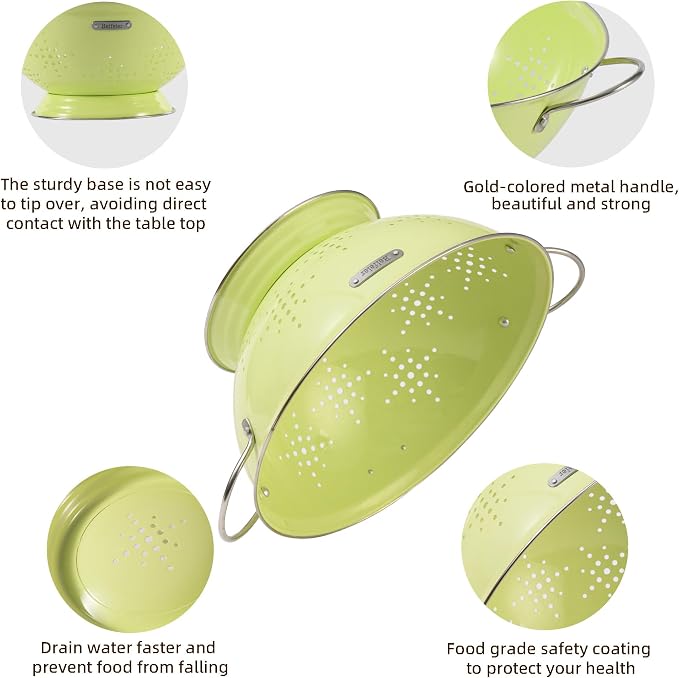 Metal Colander 2 Pack, Strainer Bowel - Image 5