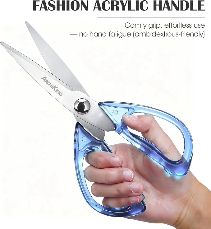 8.0inch Kitchen Shears, Sharp Stainless Steel Meat & Poultry Scissors, - Image 2