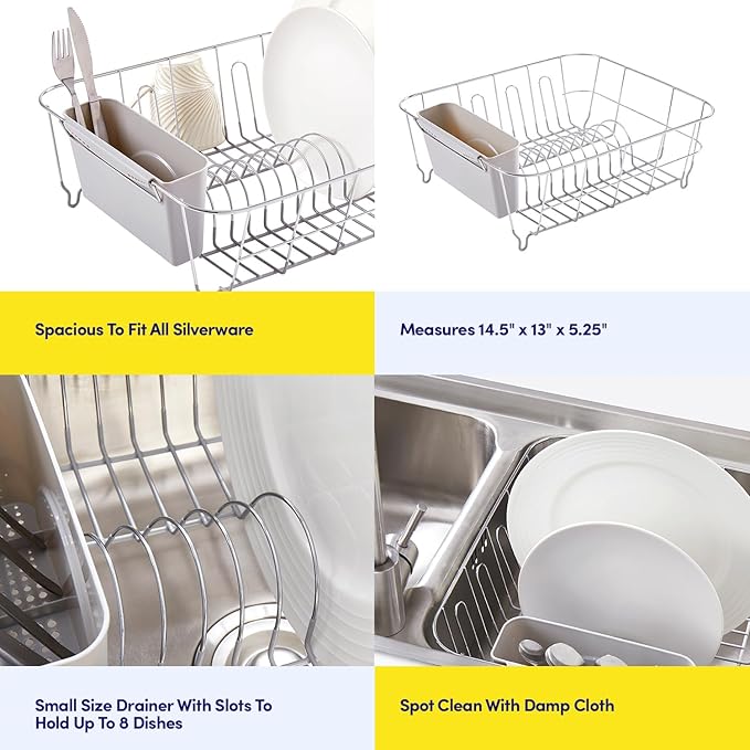 Dish Drying Rack & Cutlery Holder 2 Piece Set - Image 6