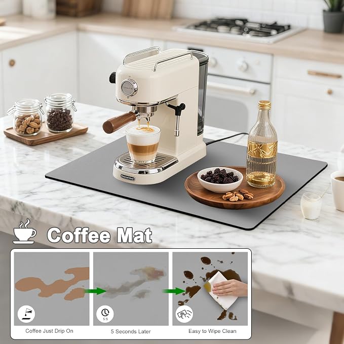Dish Drying Mats for Kitchen Counter, Waterproof Coffee Mat for Countertop - Image 3
