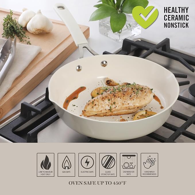Martha Stewart Heathland 9.5 Inch Aluminum Cookware Non-Toxic Premium Ceramic - Image 6