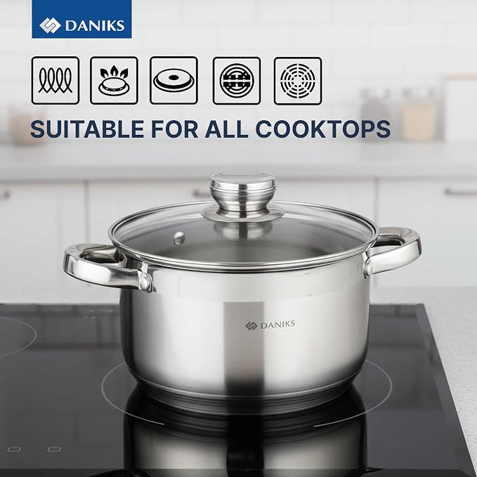 Daniks Standard 4 Quart Stainless Steel Stock Pot - Image 6