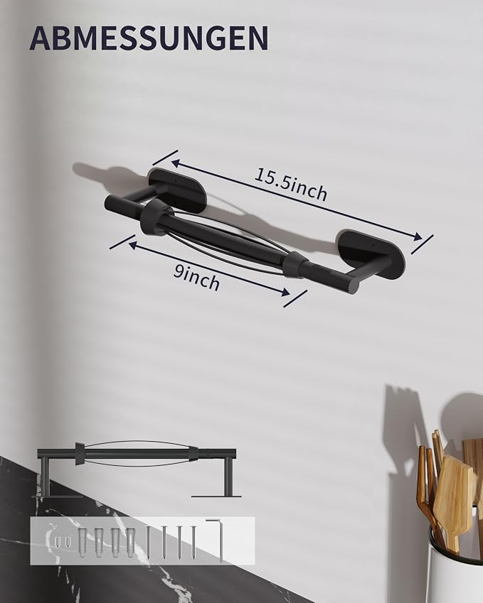 Paper Towel Holder Under Cabinet, Self Adhesive or Wall Mount - Image 8