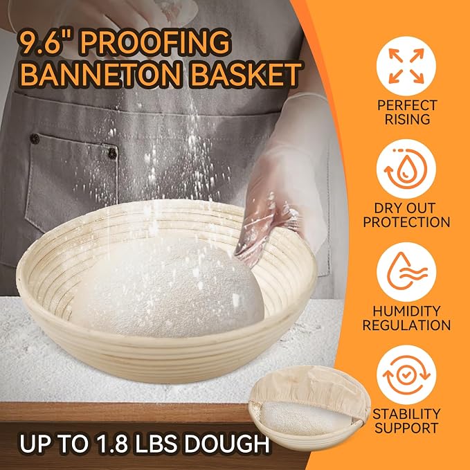 Cast Iron Dutch Oven for Bread Baking, Banneton Bread Proofing Basket Sourdough - Image 3