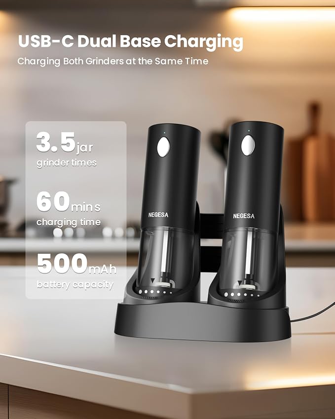 Electric Salt and Pepper Grinder Set - Image 3