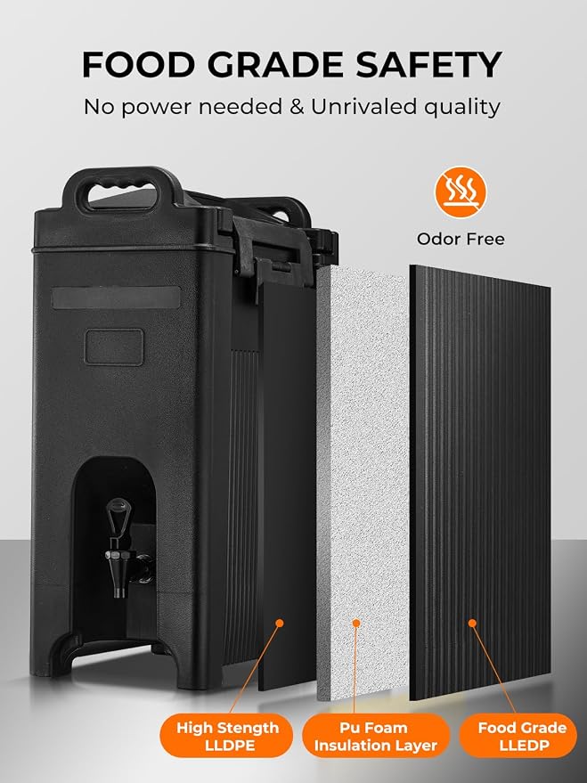 Insulated Beverage Dispenser 5 Gal, Commercial Hot/Cold Drink Dispenser - Image 7