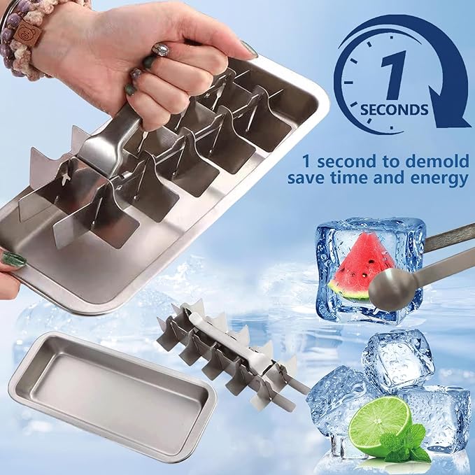 Stainless Steel Ice Cube Trays, Metal Ice Cube Trays - Image 5