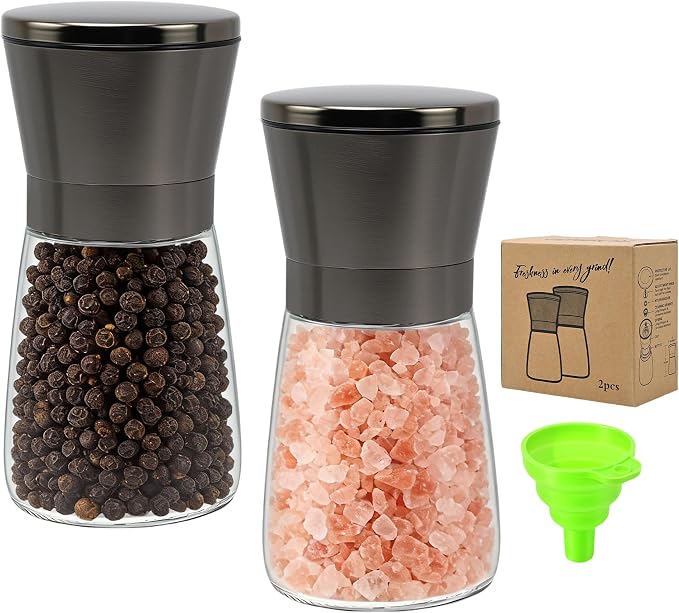 R DRURLCD Metal Bronze Salt and Pepper Grinder Set of 2 by RDRURLCD