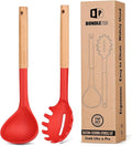 Silicone Pasta Fork and Ladle Spoon Set by BUNDLEPRO