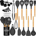 Umite Chef Kitchen Cooking Utensils Set, Wooden Handle Silicone Kitchen Gadgets by UmiteChef