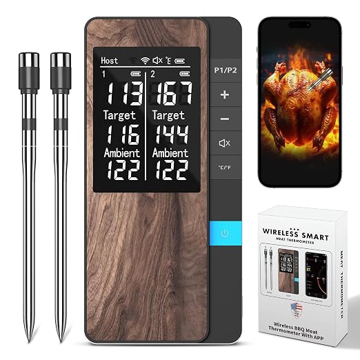 Wireless Meat Thermometer-Multi Sensors Digital Food Thermometer by PRAVETTE