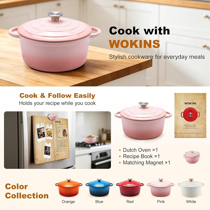 Enameled Cast Iron Dutch Oven - 4QT Pot - Image 2