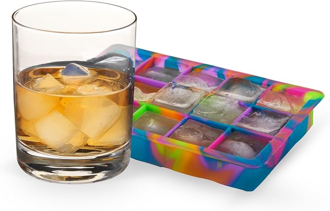 Host Ice Cube Tray with Lid, Makes 15 1.25" Cubes, Durable Silicone Trays - Image 9