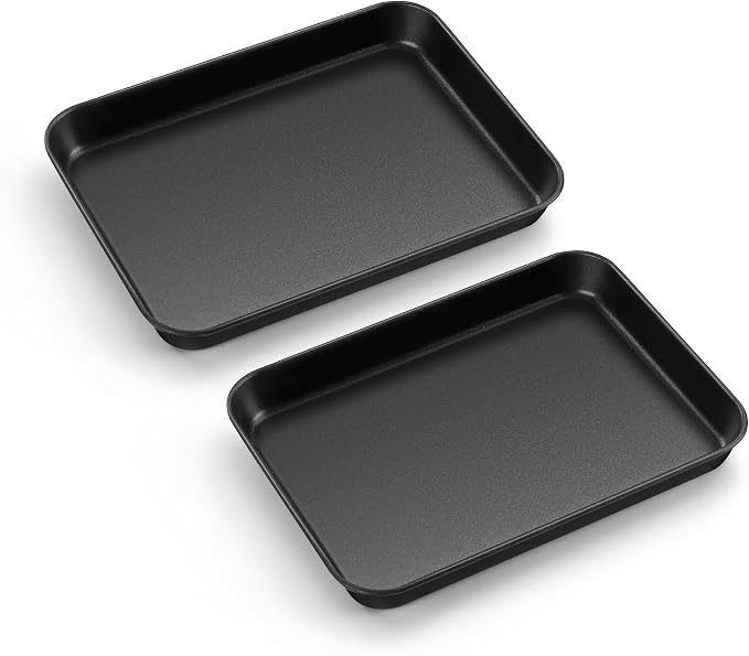 E-far Baking Sheet Set of 2, 10.5" x 8" x 1" Cookie Sheet Pan by E-far