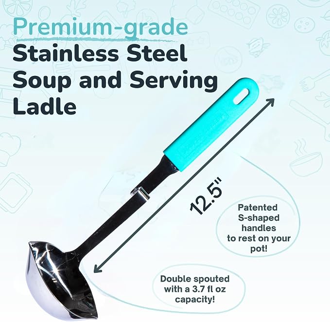 Souper Cubes + Lori Greiner No Mess Stainless Steel Soup Ladle - Image 4