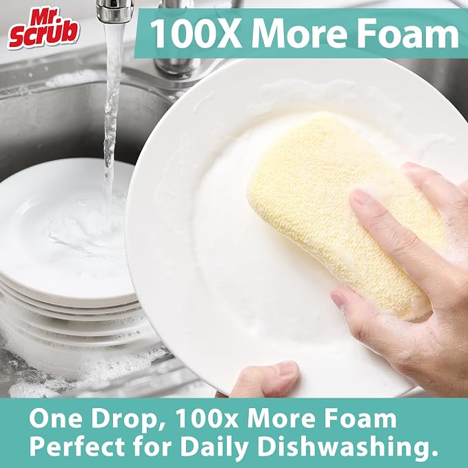 Mr. Scrub Kitchen Sponges, Dish Scrub Sponge 12 Pack Odor-Resistant, - Image 7