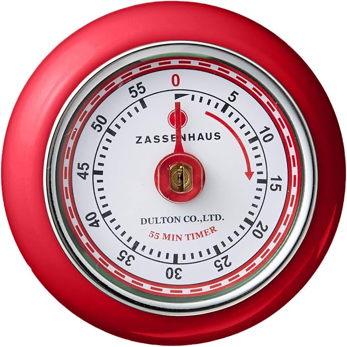 Zassenhaus Magnetic Retro Kitchen Timer, Classic Mechanical Cooking Timer - Image 2
