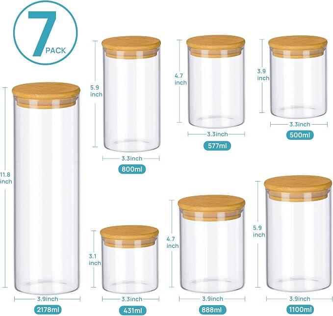 Vtopmart Glass Food Storage Jars, 7 Pack Kitchen Containers - Image 6