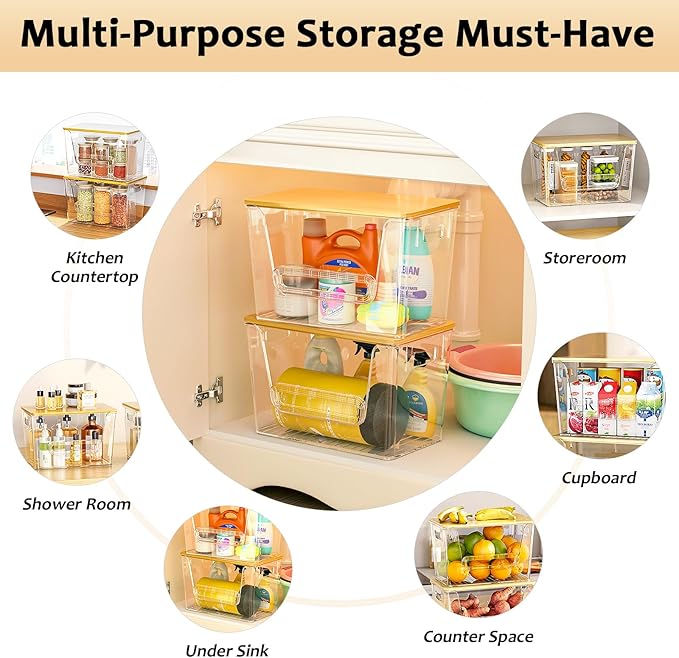 Delamu 4 Pack Pantry Organizers and Storage, Trash Bag Dispenser - Image 6