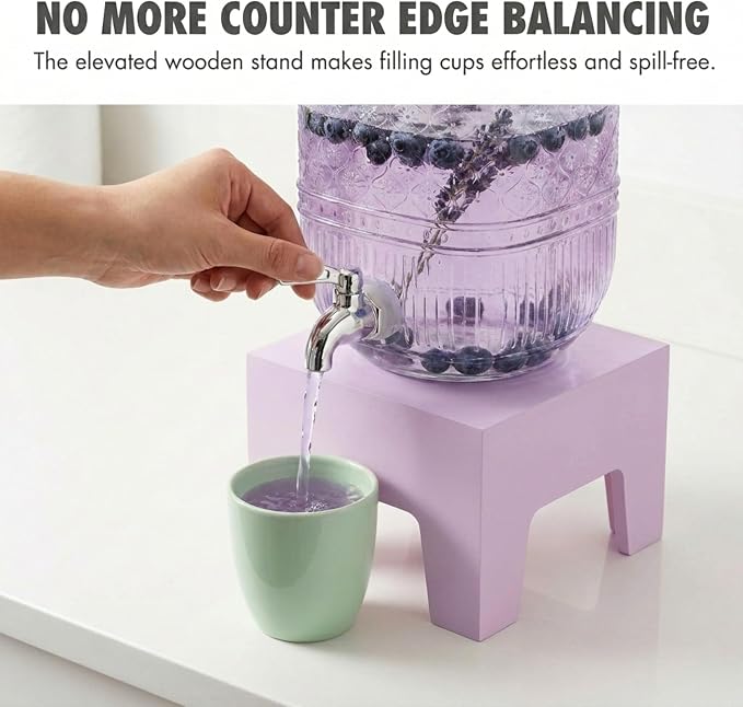 Beverage Dispenser 1 Gallon, Glass Drink Dispenser - Image 5