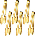 6pcs Stainless Steel Serving Tongs Gold or Silver Plated 9inch Heavy Duty by IAXSEE
