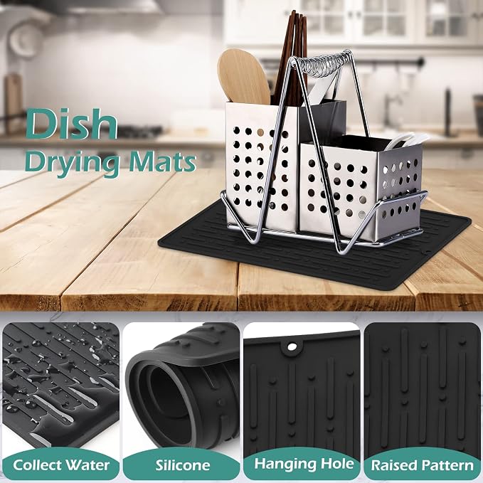GeeRic Dish Drying Mats, Heat-resistant Silicone Mat - Image 3