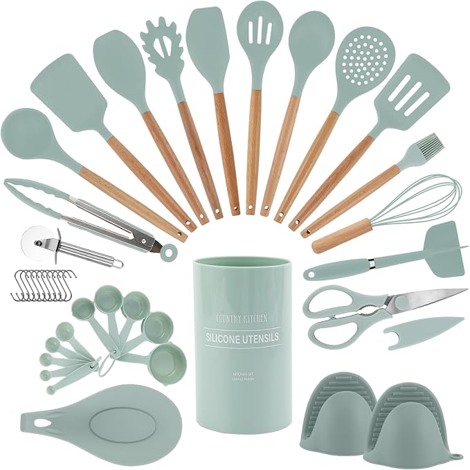Country Kitchen Non Stick Silicone Utensil Set by CountryKitchen