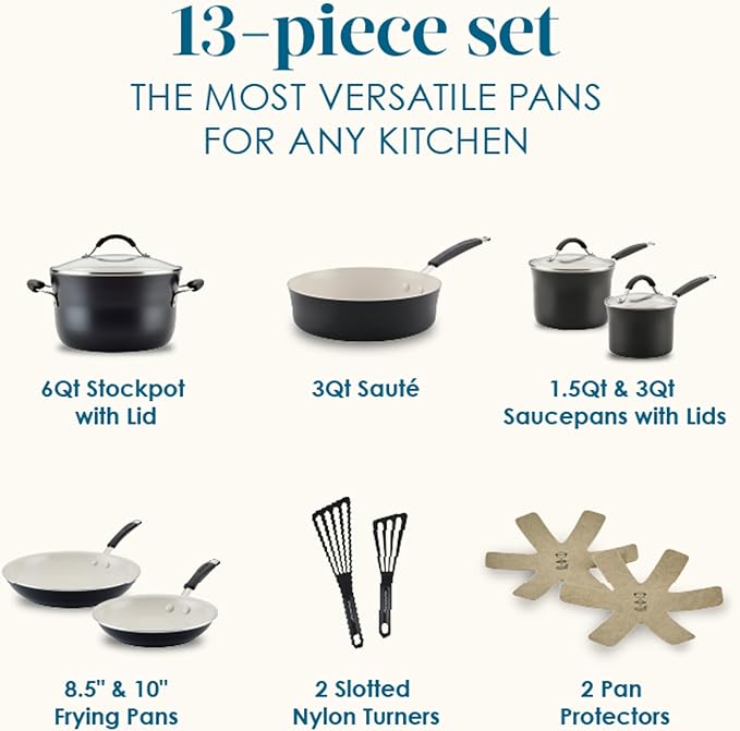 Rachael Ray Cucina Ceramic Cookware Set - Image 2