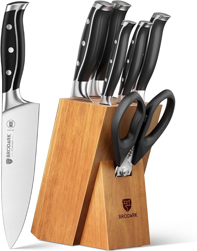 BRODARK Knife Set: 7 Piece Ultra Sharp Kitchen Knife Set Without Steak Knives by BRODARK
