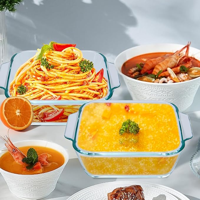 Small Casserole Dishes 2 Pack, 5 Inch Glass Square Baking Dish Individual - Image 6