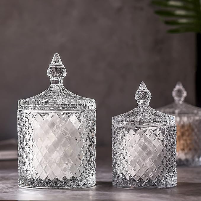 rejomiik Qtip Holder Glass Apothecary Jars - Image 5