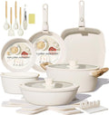 BECIGAR 23PCS Ceramic Pots and Pans Set, Removable Handle Pots and Pans Set by BecigarCookware