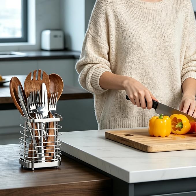 Utensil Holder, Stainless Steel Utensil Drying Rack - Image 8