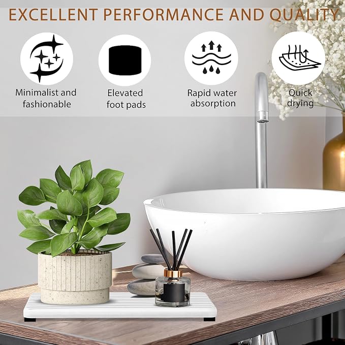 3PCS Water Absorbing Stone Tray, Fast Drying Stone Sink Tray, Stones Soap Trays - Image 4