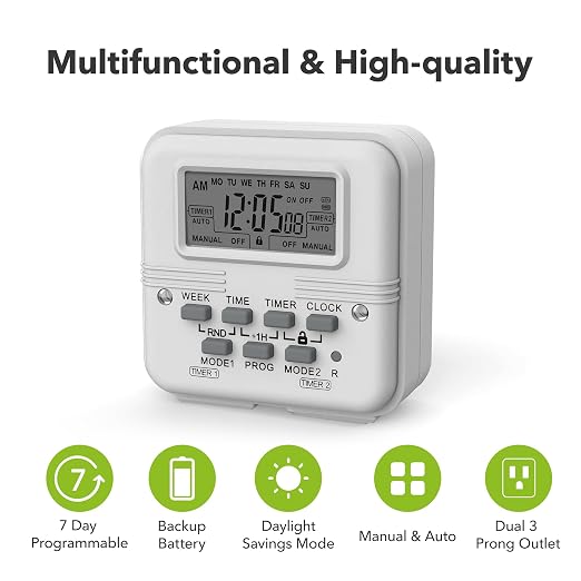 BN-LINK Indoor Digital Light Timer, 7 Day Programmable Plug - Image 7