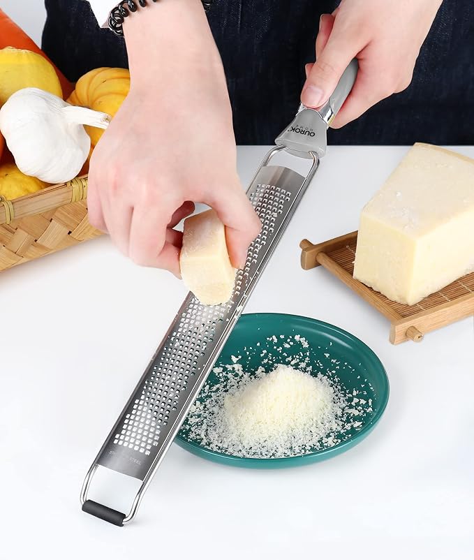 Ourokhome Kitchen Lemon Zester, Stainless Steel Hand Held Parmesan Cheese Grater - Image 6