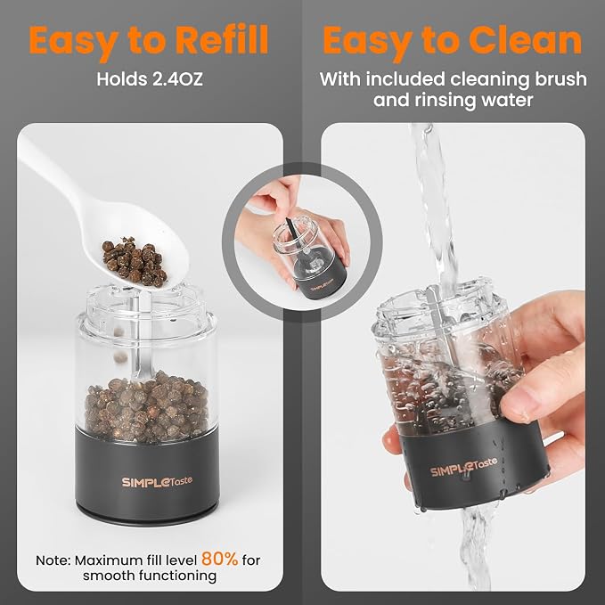 SIMPLETASTE Electric Salt and Pepper Grinder Set - Image 6