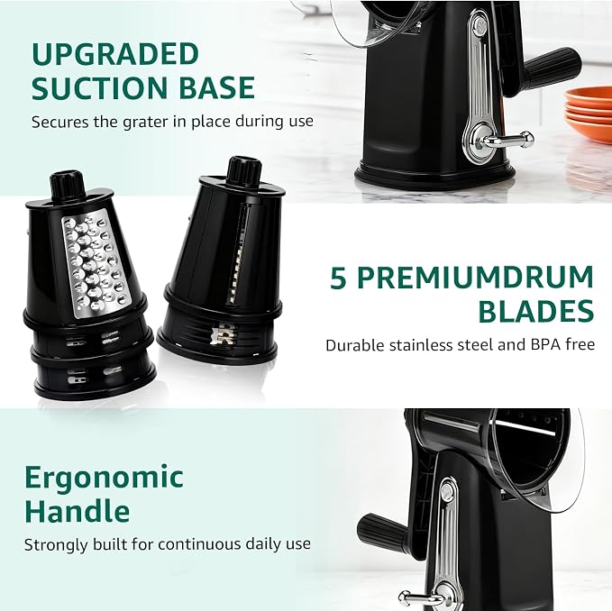 Rotary Cheese Grater Hand Crank - Image 5