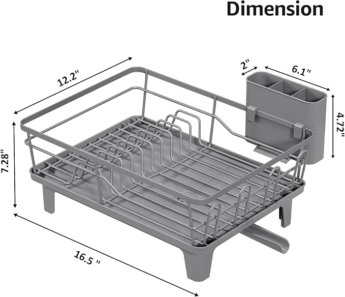 Urackify Dish Drying Rack for Kitchen Counter, Sink Dish Rack - Image 2