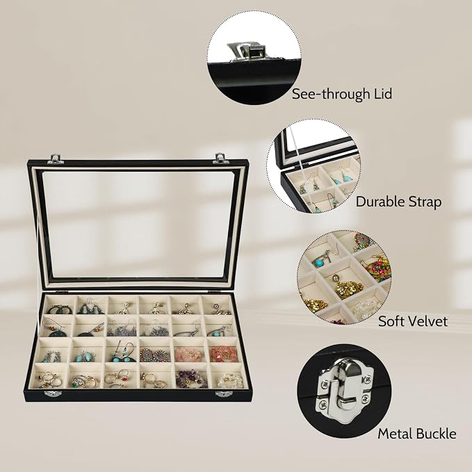 Stratalife Jewelry Tray 24 Grid Earring Organizer - Image 5