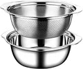 Colander for Kitchen, 1.5 QT 18/8 Stainless Steel Colander, Stainless Steel by WanFluvior