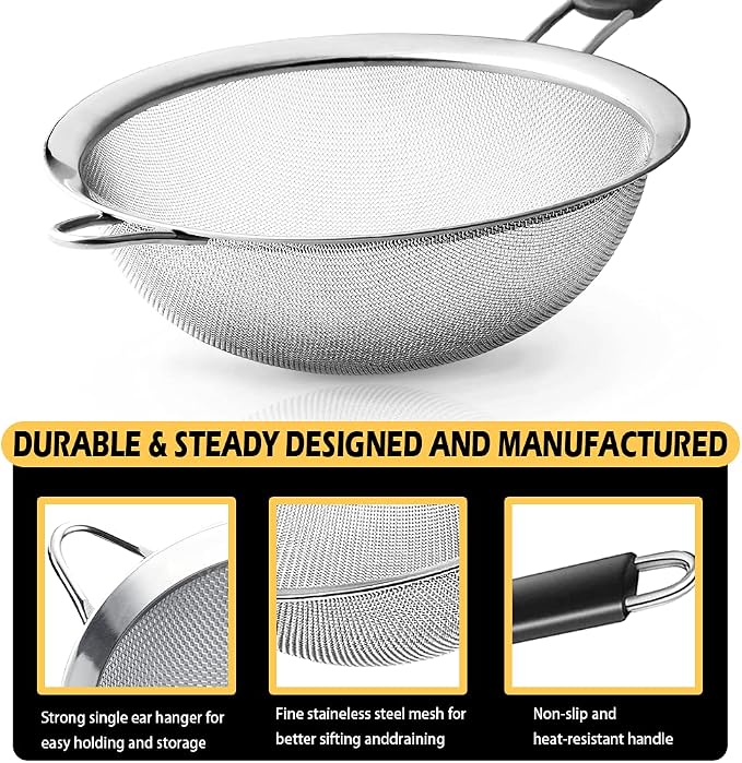 Stainless Steel Fine Mesh Strainers, Wire Sieve - Image 3