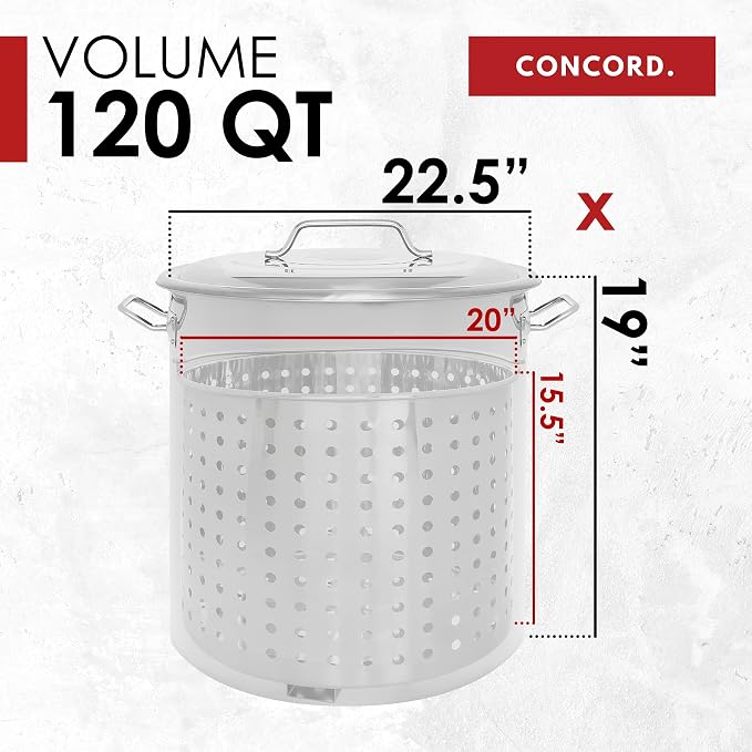 CONCORD Stainless Steel Stock Pot w/Steamer Basket. Cookware great - Image 5