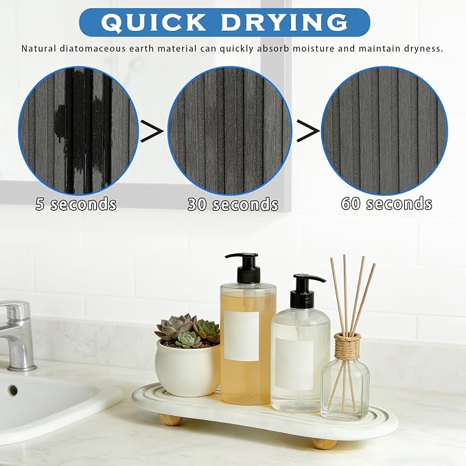 Instant Dry Sink Tray, Anti-Slip Stone Sink Caddy, Durable Kitchen Sink - Image 2