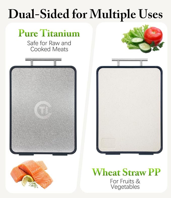 Titanium Cutting Board for Kitchen- Double Sided Chopping Board - Image 4