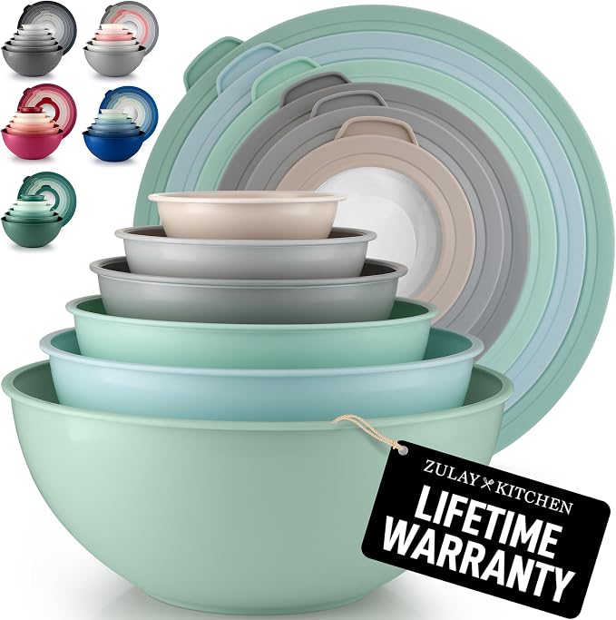 Zulay Kitchen 12 Piece Plastic Nesting Mixing Bowl Set by ZulayKitchen