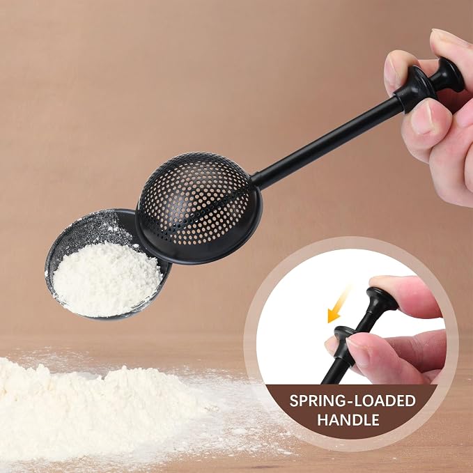 HULISEN Flour Duster for Baking, One-Handed Operation, 304 Stainless Steel - Image 3