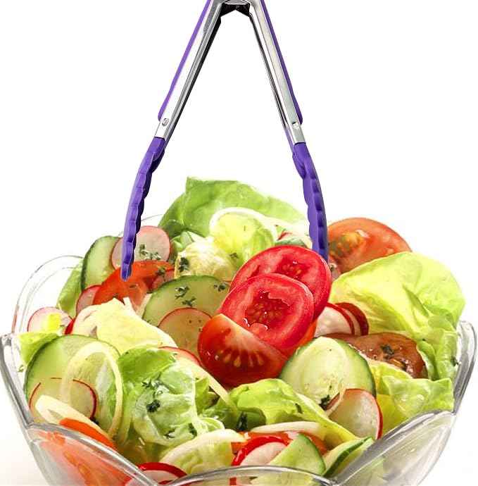 7 Pack Kitchen Tongs Set 7-Inch Color Mini Small Food Tongs - Image 6