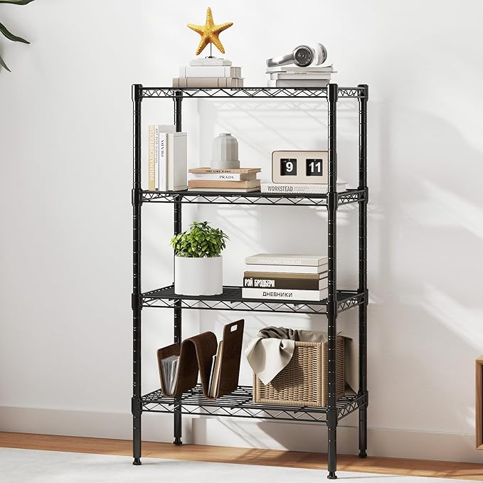 DUMOS 4-Tier Metal Wire Storage Shelves, Adjustable Standing Storage Rack Shelf - Image 7