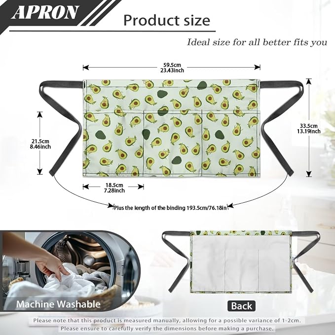 Server Apron with 3 Pockets, Waterproof Oil Waitress Waiter Half Apron - Image 4